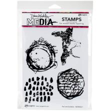 Dina Wakley MEdia Cling Stamps 6X9 - Text &amp; Scribbles