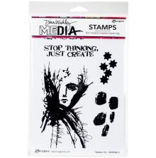 Dina Wakley MEdia Cling Stamps 6X9 - Splatter Girl