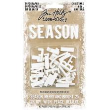 Tim Holtz Idea-Ology Typography Plastic Alphabet 43/Pkg - Christmas UTGENDE