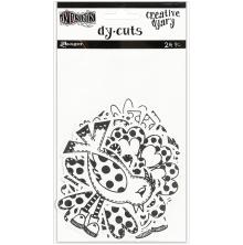 Dylusions Creative Dyary Die Cuts - Black &amp; White Birds &amp; Flowers