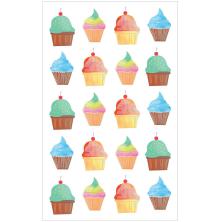 Mrs. Grossmans Watercolor Stickers 4X6.5 - Cupcakes Strips