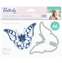 Sara Davies Flutterby Stamp &amp; Die Set - Botanical Butterfly UTGENDE