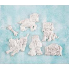 Prima Shabby Chic Treasures Resin Embellishments 6/Pkg - Puppies UTGENDE