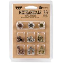 Prima Finnabair Mechanicals Metal Embellishments 33/Pkg - Mini Knobs
