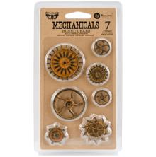 Prima Finnabair Mechanicals Metal Embellishments 7/Pkg - Rustic Gears