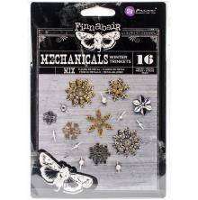 Prima Finnabair Mechanicals Metal Embellishments 16/Pkg - Winter Trinkets