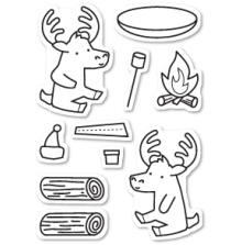 Memory Box Clear Stamp - Moose Buddies