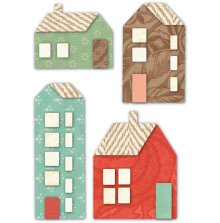 Memory Box Die - Mountain Village Houses Deep Edge