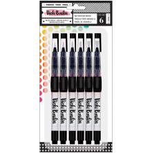 Vicki Boutin Mixed Media Watercolor Brushes 6/Pkg - Assorted Tips