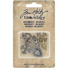 Tim Holtz Idea-Ology Metal Adornments 1in 8/Pkg - Milagros