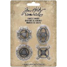 Tim Holtz Idea-Ology Metal Faucet Knobs 4/Pkg