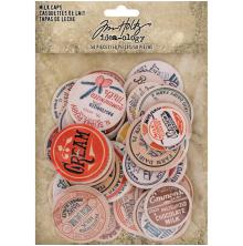 Tim Holtz Idea-Ology Chipboard Milk Caps 50/Pkg Ass. Sizes