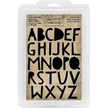 Tim Holtz Idea-Ology Cling Foam Stamps 26/Pkg - Cutout UC Alphabet UTGENDE