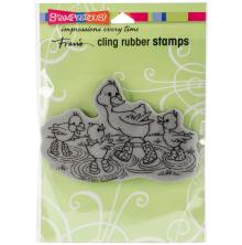 Stampendous Cling Stamp 4.5x5.25 - Puddle Ducks UTGENDE