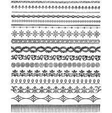 Tim Holtz Cling Stamps 7X8.5 - Ornate Trims CMS326