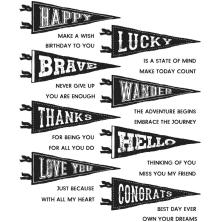 Tim Holtz Cling Stamps 7X8.5 - Pennants CMS330