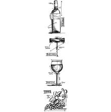 Tim Holtz Cling Stamps 3X10 Mini Blueprint Strip - Wine