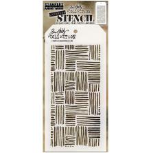 Tim Holtz Layered Stencil 4.125X8.5 - Thatched THS104