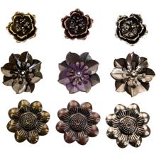 Prima Finnabair Mechanicals Metal Embellishments 9/Pkg - Flowers