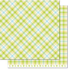 Lawn Fawn Perfectly Plaid Spring Double-Sided Cardstock 12X12 - Hydrangea