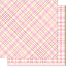 Lawn Fawn Perfectly Plaid Spring Double-Sided Cardstock 12X12 - Dahlia