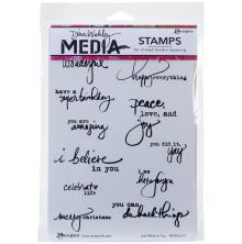 Dina Wakley MEdia Cling Stamps 6X9 - Just What To Say