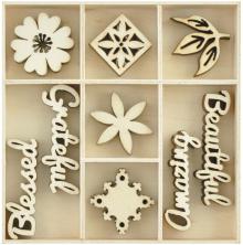 Kaisercraft Wooden Flourishes 45/Pkg - Beautiful