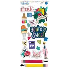 Shimelle Box Of Crayons Stickers 6X12 - Accent &amp; Phrase UTGENDE