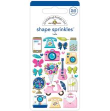 Doodlebug Sprinkles Adhesive Glossy Enamel Shapes 26/Pkg - Hello UTGENDE