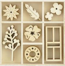 Kaisercraft Wooden Flourishes 40/Pkg - Collected