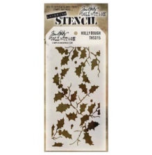 Tim Holtz Layered Stencil 4.125X8.5 - Holly Bough  THS015