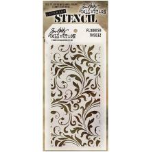 Tim Holtz Layered Stencil 4.125X8.5 - Flourish THS032