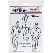 Dina Wakley MEdia Cling Stamps 6X9 - Scribbly Fellas