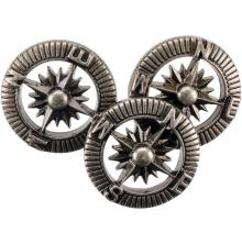 Blumenthal Steampunk Buttons 9/Pkg - Antique Silver Compass