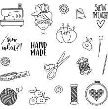 Simple Stories Carpe Diem Photopolymer Clear Stamps - Sew It  UTGENDE