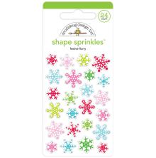 Doodlebug Sprinkles Adhesive Glossy Enamel Shapes 24/Pkg - Festive Flurry UTGEN