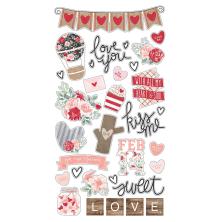 Simple Stories Chipboard Stickers 6X12 - Kissing Booth UTGENDE