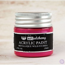 Prima Finnabair Art Alchemy Acrylic Paint 50ml - Metallique Wild Fuchsia