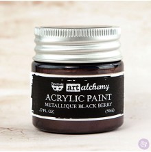 Prima Finnabair Art Alchemy Acrylic Paint 50ml - Metallique Black Berry