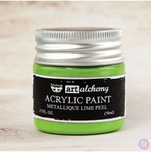 Prima Finnabair Art Alchemy Acrylic Paint 50ml - Metallique Lime Peel