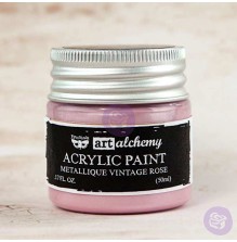 Prima Finnabair Art Alchemy Acrylic Paint 50ml - Metallique Vintage Rose