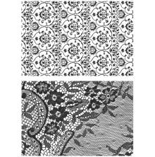 Tim Holtz Cling Stamps 7X8.5 - Ornate &amp; Lace CMS348