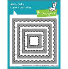 Lawn Fawn Dies - Reverse Stitched Scalloped Square Window LF1799