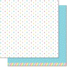 Lawn Fawn Really Rainbow Christmas Cardstock 12X12 - Blue Snowfall