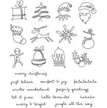 Tim Holtz Cling Stamps 7X8.5 - December Doodles CMS355