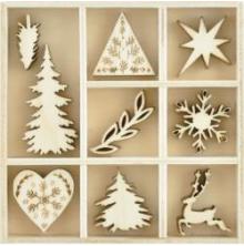 Kaisercraft Themed Mini Wooden Flourishes 45/Pkg - Nordic