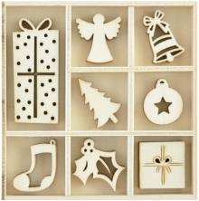 Kaisercraft Themed Mini Wooden Flourishes 40/Pkg  - Ornaments