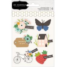 Jen Hadfield Layered Stickers 6/Pkg - Along The Way  UTGENDE