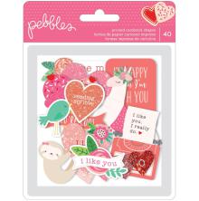 Pebbles Ephemera Cardstock Die-Cuts 40/Pkg - Loves Me UTGENDE