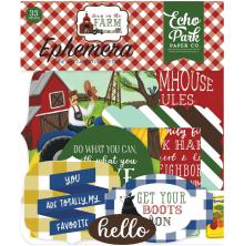 Echo Park Down On The Farm Cardstock Die-Cuts 33/Pkg - Icons UTGENDE